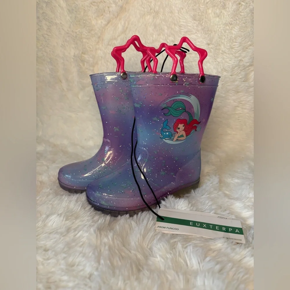 Kids Mermaid Light-Up Rain Boots - Size 10 M
